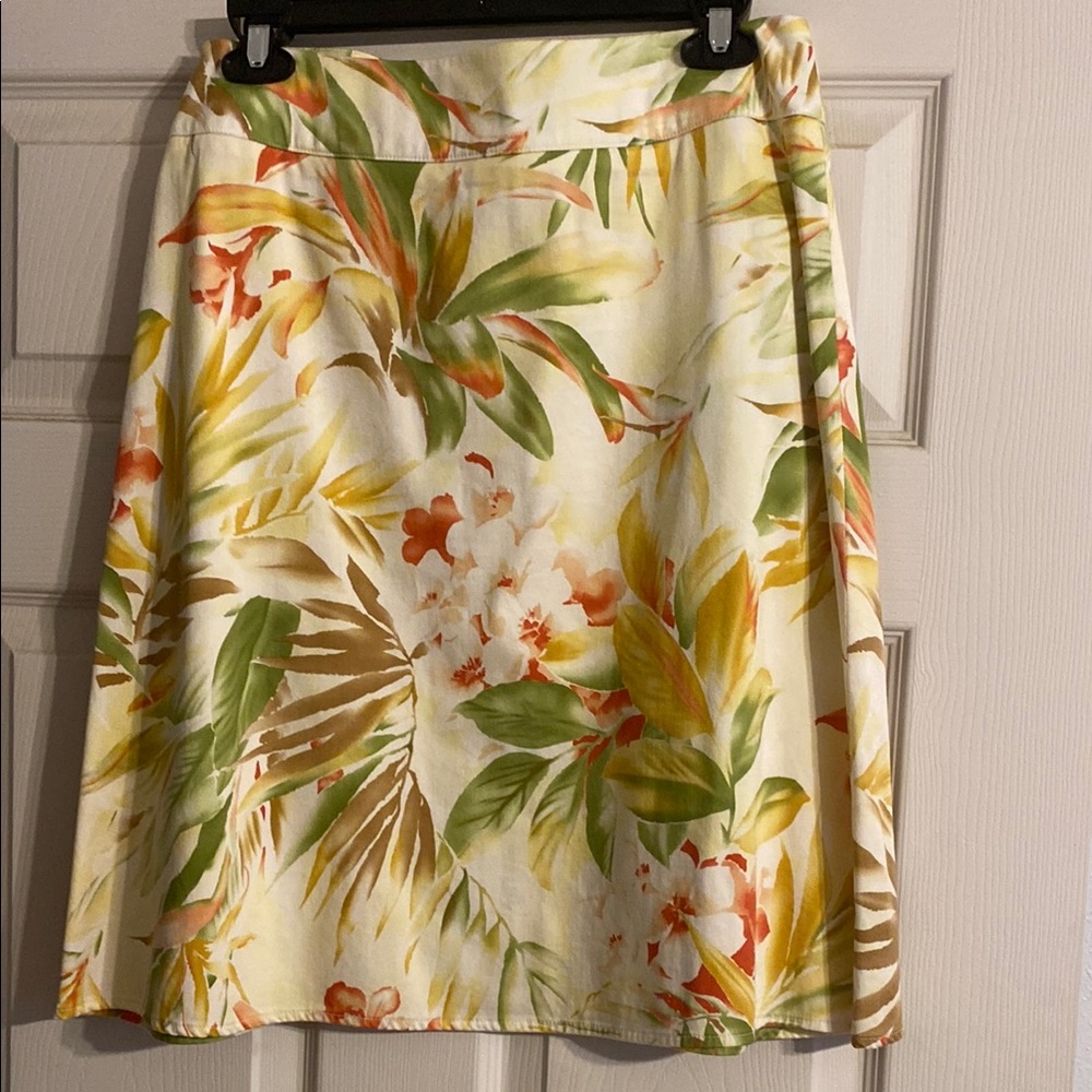 Tropical Floral A-Line Skirt